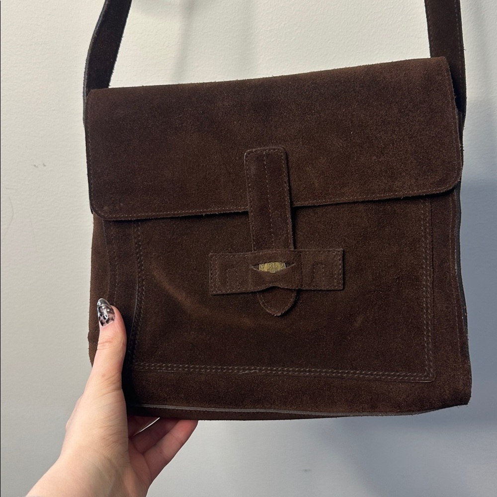 Vintage Suede Ralph Lauren Messenger Bag